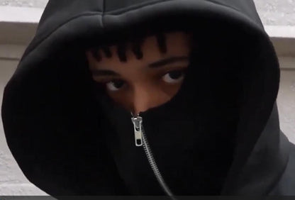 Men's Full Sleeves Zipper Hoodie with Mask